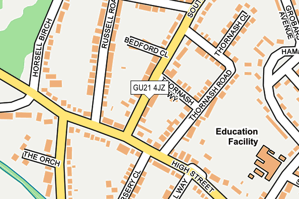 GU21 4JZ map - OS OpenMap – Local (Ordnance Survey) GU21 4JZ map - OS OpenMap – Local (Ordnance Survey)