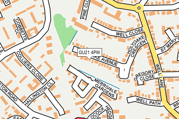 GU21 4PW map - OS OpenMap – Local (Ordnance Survey) GU21 4PW map - OS OpenMap – Local (Ordnance Survey)