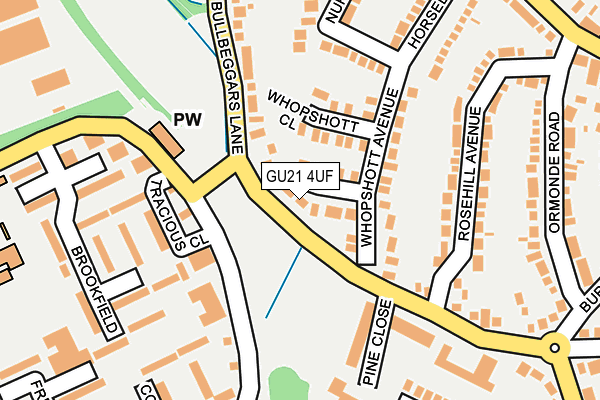 GU21 4UF map - OS OpenMap – Local (Ordnance Survey) GU21 4UF map - OS OpenMap – Local (Ordnance Survey)