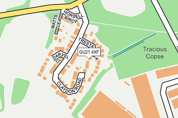 GU21 4XF map - OS OpenMap – Local (Ordnance Survey) GU21 4XF map - OS OpenMap – Local (Ordnance Survey)