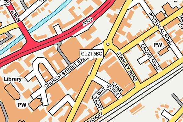 GU21 5BG map - OS OpenMap – Local (Ordnance Survey) GU21 5BG map - OS OpenMap – Local (Ordnance Survey)