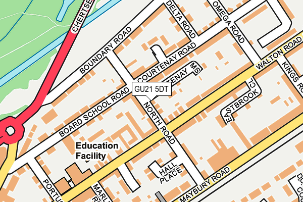 GU21 5DT map - OS OpenMap – Local (Ordnance Survey) GU21 5DT map - OS OpenMap – Local (Ordnance Survey)