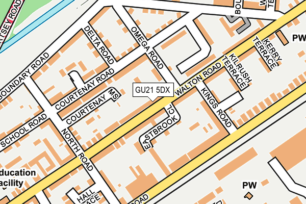 GU21 5DX map - OS OpenMap – Local (Ordnance Survey) GU21 5DX map - OS OpenMap – Local (Ordnance Survey)