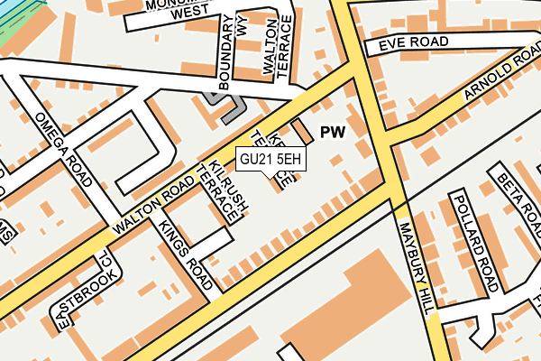 GU21 5EH map - OS OpenMap – Local (Ordnance Survey) GU21 5EH map - OS OpenMap – Local (Ordnance Survey)