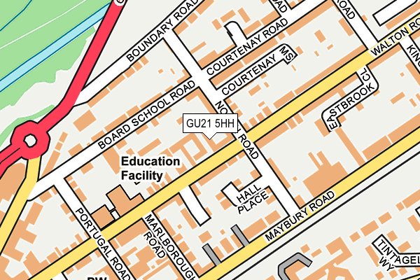 GU21 5HH map - OS OpenMap – Local (Ordnance Survey) GU21 5HH map - OS OpenMap – Local (Ordnance Survey)