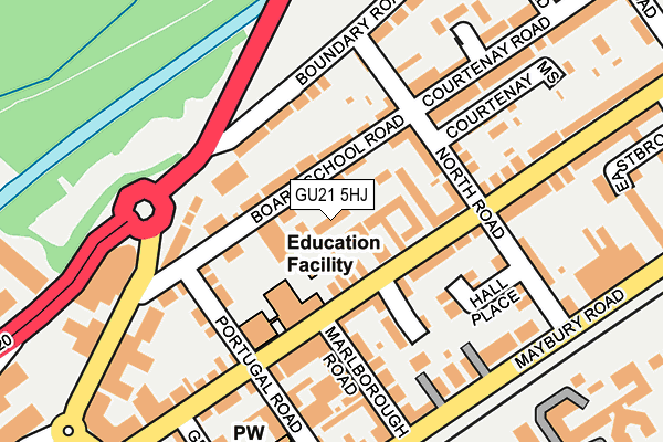 GU21 5HJ map - OS OpenMap – Local (Ordnance Survey) GU21 5HJ map - OS OpenMap – Local (Ordnance Survey)
