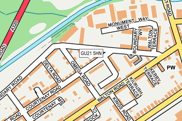 GU21 5HN map - OS OpenMap – Local (Ordnance Survey) GU21 5HN map - OS OpenMap – Local (Ordnance Survey)