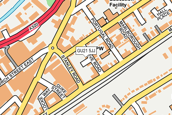 GU21 5JJ map - OS OpenMap – Local (Ordnance Survey) GU21 5JJ map - OS OpenMap – Local (Ordnance Survey)