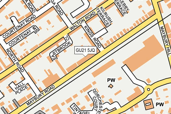GU21 5JQ map - OS OpenMap – Local (Ordnance Survey) GU21 5JQ map - OS OpenMap – Local (Ordnance Survey)