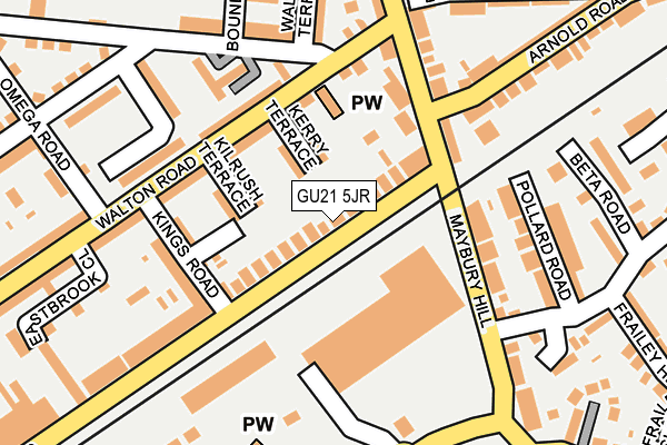 GU21 5JR map - OS OpenMap – Local (Ordnance Survey) GU21 5JR map - OS OpenMap – Local (Ordnance Survey)