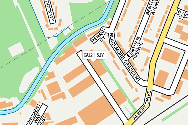 GU21 5JY map - OS OpenMap – Local (Ordnance Survey) GU21 5JY map - OS OpenMap – Local (Ordnance Survey)