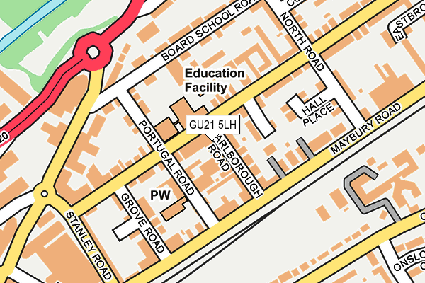 GU21 5LH map - OS OpenMap – Local (Ordnance Survey) GU21 5LH map - OS OpenMap – Local (Ordnance Survey)