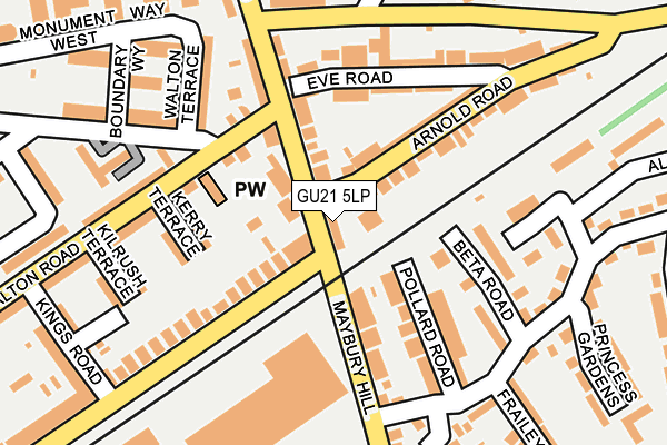 GU21 5LP map - OS OpenMap – Local (Ordnance Survey) GU21 5LP map - OS OpenMap – Local (Ordnance Survey)