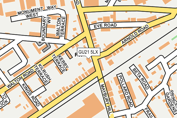 GU21 5LX map - OS OpenMap – Local (Ordnance Survey) GU21 5LX map - OS OpenMap – Local (Ordnance Survey)