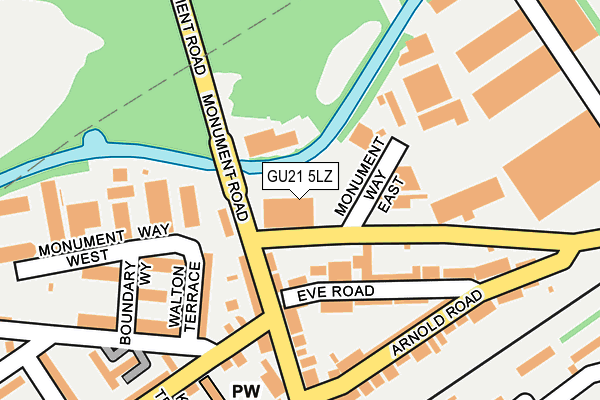 GU21 5LZ map - OS OpenMap – Local (Ordnance Survey) GU21 5LZ map - OS OpenMap – Local (Ordnance Survey)