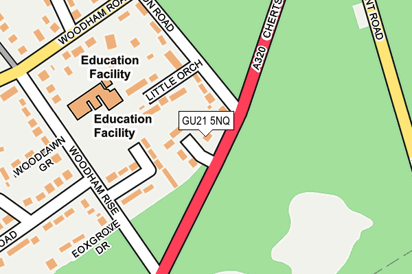GU21 5NQ map - OS OpenMap – Local (Ordnance Survey)