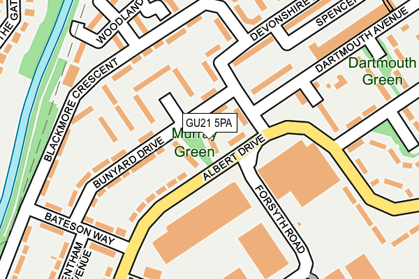 GU21 5PA map - OS OpenMap – Local (Ordnance Survey) GU21 5PA map - OS OpenMap – Local (Ordnance Survey)