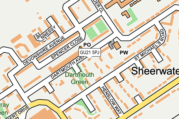 GU21 5PJ map - OS OpenMap – Local (Ordnance Survey) GU21 5PJ map - OS OpenMap – Local (Ordnance Survey)