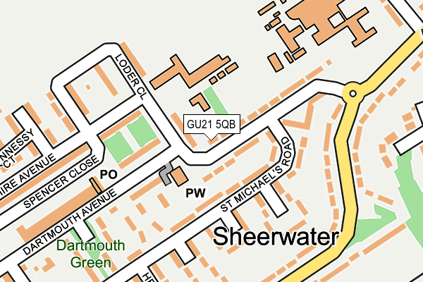 GU21 5QB map - OS OpenMap – Local (Ordnance Survey)
