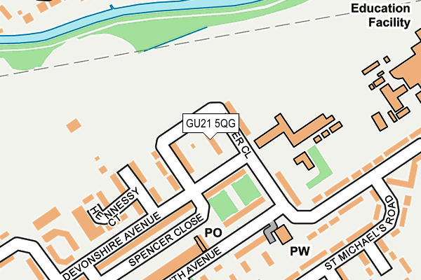 GU21 5QG map - OS OpenMap – Local (Ordnance Survey) GU21 5QG map - OS OpenMap – Local (Ordnance Survey)