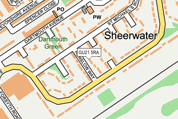 GU21 5RA map - OS OpenMap – Local (Ordnance Survey) GU21 5RA map - OS OpenMap – Local (Ordnance Survey)