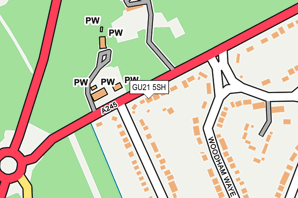 GU21 5SH map - OS OpenMap – Local (Ordnance Survey) GU21 5SH map - OS OpenMap – Local (Ordnance Survey)