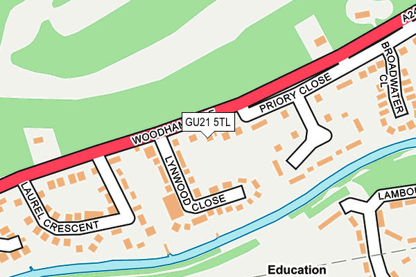 GU21 5TL map - OS OpenMap – Local (Ordnance Survey) GU21 5TL map - OS OpenMap – Local (Ordnance Survey)