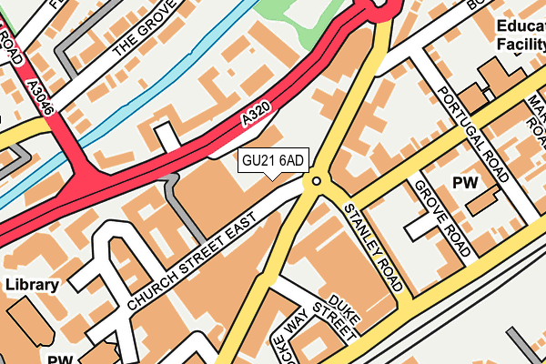 GU21 6AD map - OS OpenMap – Local (Ordnance Survey) GU21 6AD map - OS OpenMap – Local (Ordnance Survey)
