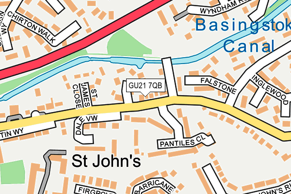 GU21 7QB map - OS OpenMap – Local (Ordnance Survey) GU21 7QB map - OS OpenMap – Local (Ordnance Survey)