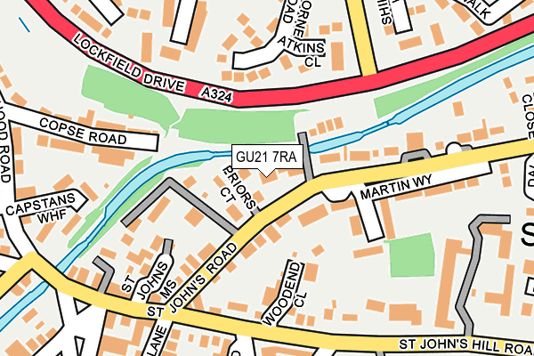 GU21 7RA map - OS OpenMap – Local (Ordnance Survey) GU21 7RA map - OS OpenMap – Local (Ordnance Survey)