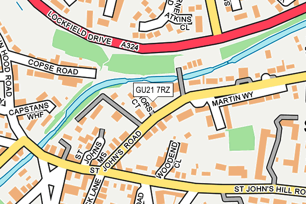 GU21 7RZ map - OS OpenMap – Local (Ordnance Survey) GU21 7RZ map - OS OpenMap – Local (Ordnance Survey)