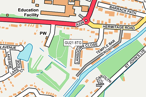 GU21 8TG map - OS OpenMap – Local (Ordnance Survey) GU21 8TG map - OS OpenMap – Local (Ordnance Survey)