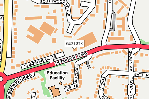GU21 8TX map - OS OpenMap – Local (Ordnance Survey) GU21 8TX map - OS OpenMap – Local (Ordnance Survey)