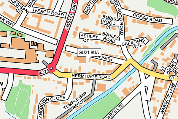 GU21 8UA map - OS OpenMap – Local (Ordnance Survey) GU21 8UA map - OS OpenMap – Local (Ordnance Survey)