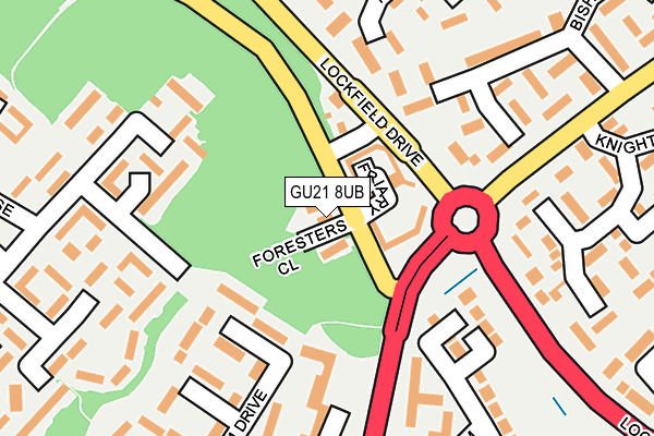 GU21 8UB map - OS OpenMap – Local (Ordnance Survey) GU21 8UB map - OS OpenMap – Local (Ordnance Survey)