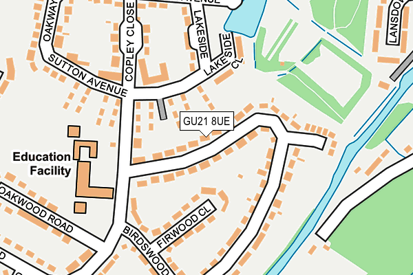 GU21 8UE map - OS OpenMap – Local (Ordnance Survey) GU21 8UE map - OS OpenMap – Local (Ordnance Survey)