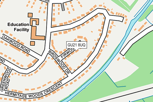 GU21 8UQ map - OS OpenMap – Local (Ordnance Survey)