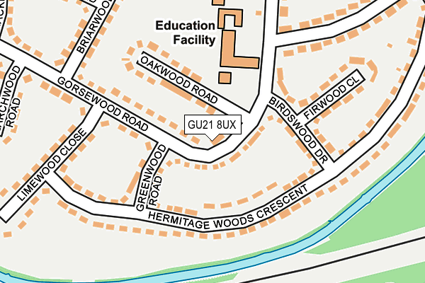 GU21 8UX map - OS OpenMap – Local (Ordnance Survey) GU21 8UX map - OS OpenMap – Local (Ordnance Survey)