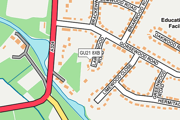 GU21 8XB map - OS OpenMap – Local (Ordnance Survey) GU21 8XB map - OS OpenMap – Local (Ordnance Survey)