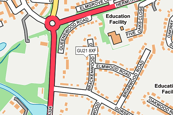 GU21 8XF map - OS OpenMap – Local (Ordnance Survey) GU21 8XF map - OS OpenMap – Local (Ordnance Survey)