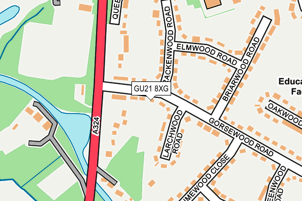 GU21 8XG map - OS OpenMap – Local (Ordnance Survey) GU21 8XG map - OS OpenMap – Local (Ordnance Survey)