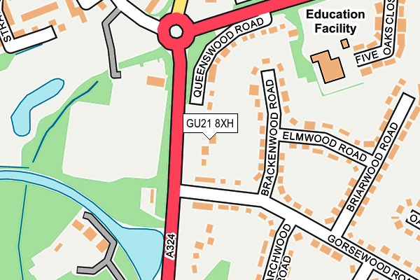 GU21 8XH map - OS OpenMap – Local (Ordnance Survey)