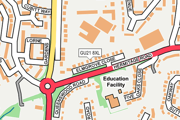 GU21 8XL map - OS OpenMap – Local (Ordnance Survey) GU21 8XL map - OS OpenMap – Local (Ordnance Survey)