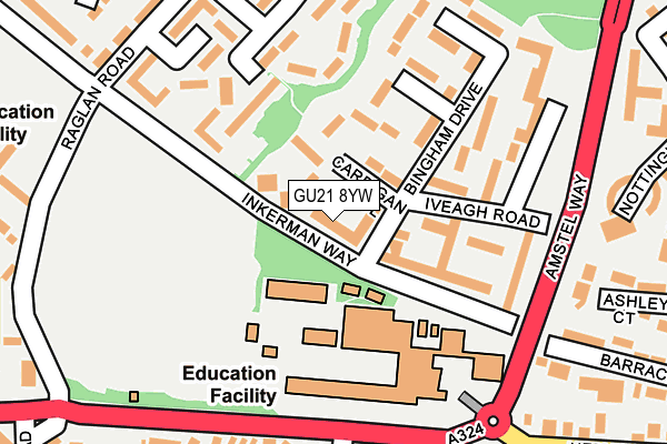 GU21 8YW map - OS OpenMap – Local (Ordnance Survey) GU21 8YW map - OS OpenMap – Local (Ordnance Survey)