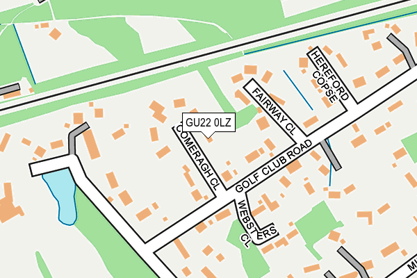 GU22 0LZ map - OS OpenMap – Local (Ordnance Survey) GU22 0LZ map - OS OpenMap – Local (Ordnance Survey)