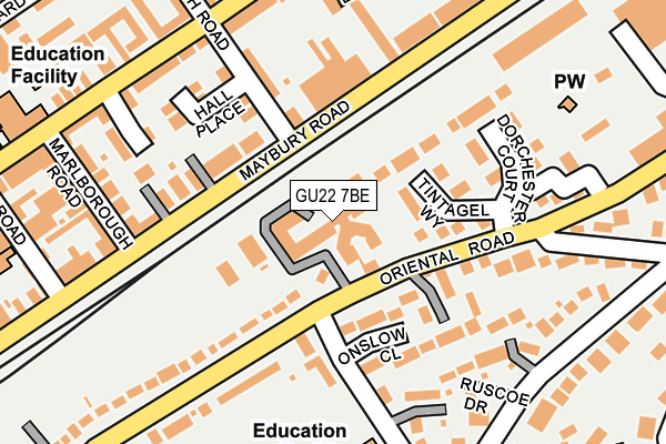 GU22 7BE map - OS OpenMap – Local (Ordnance Survey) GU22 7BE map - OS OpenMap – Local (Ordnance Survey)