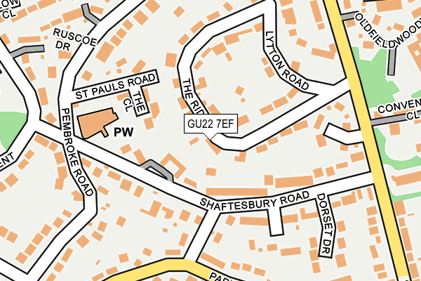 GU22 7EF map - OS OpenMap – Local (Ordnance Survey) GU22 7EF map - OS OpenMap – Local (Ordnance Survey)