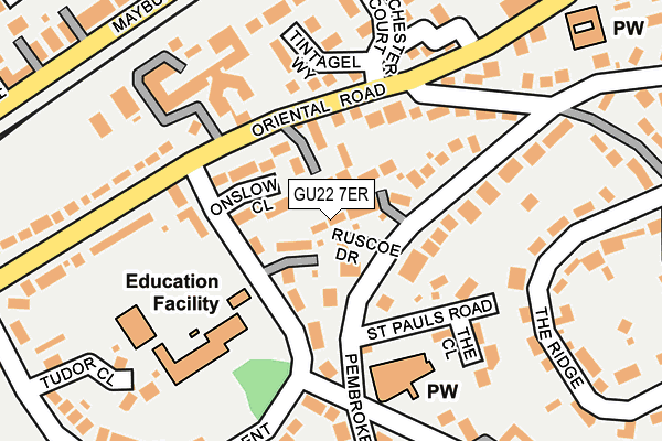 GU22 7ER map - OS OpenMap – Local (Ordnance Survey) GU22 7ER map - OS OpenMap – Local (Ordnance Survey)
