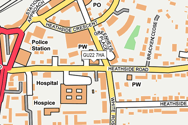 GU22 7HA map - OS OpenMap – Local (Ordnance Survey) GU22 7HA map - OS OpenMap – Local (Ordnance Survey)