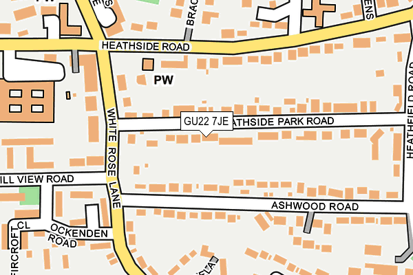 GU22 7JE map - OS OpenMap – Local (Ordnance Survey) GU22 7JE map - OS OpenMap – Local (Ordnance Survey)